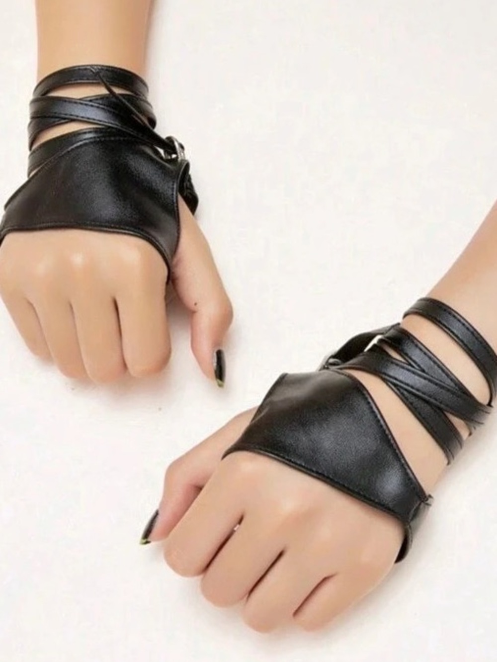 Black Strappy Gloves